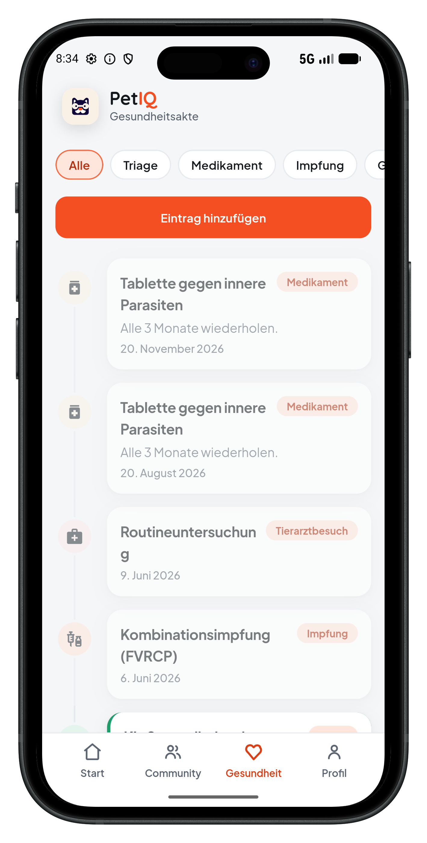 Gesundheitstagebuch