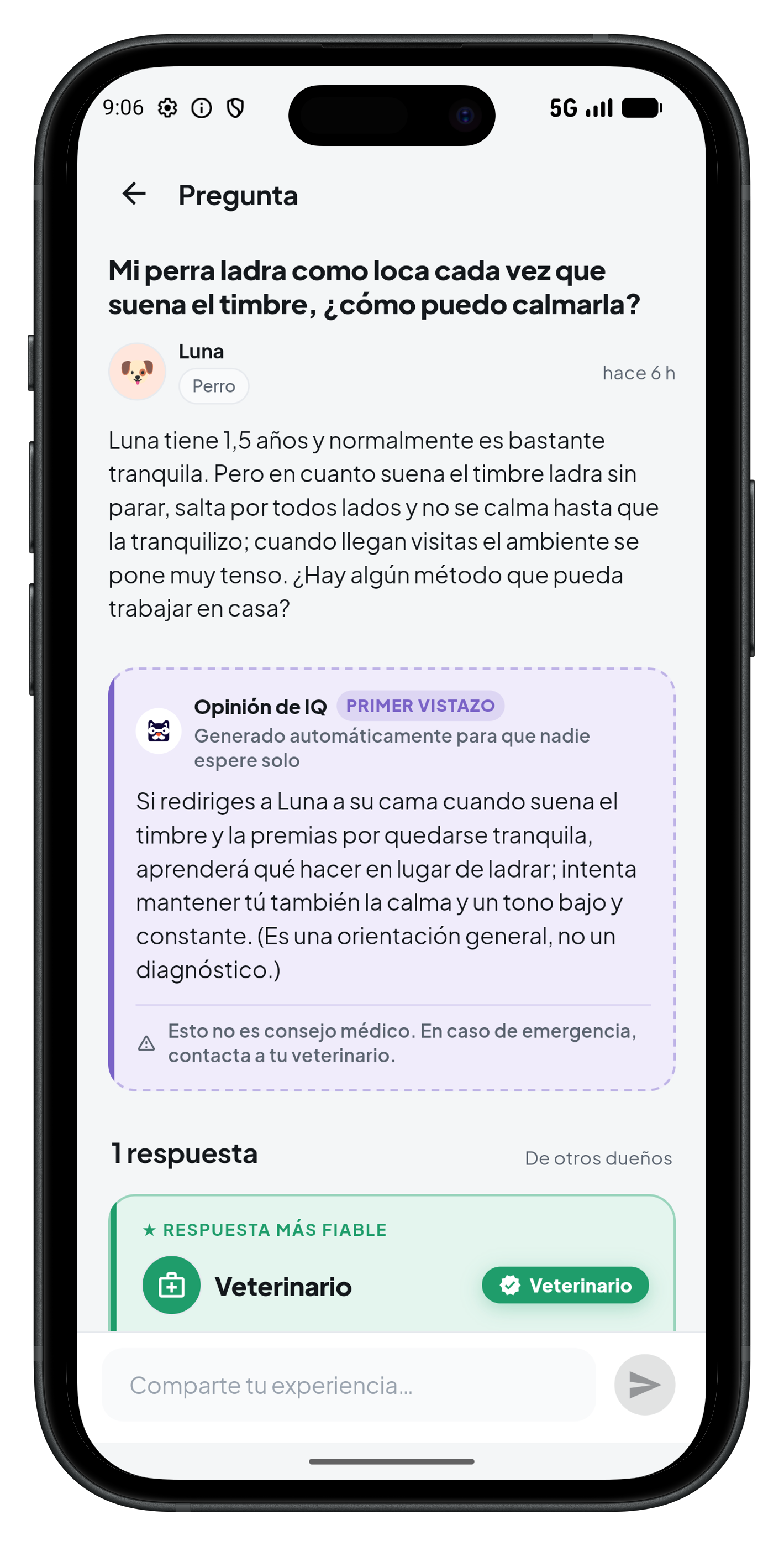 Comunidad con veterinarios
