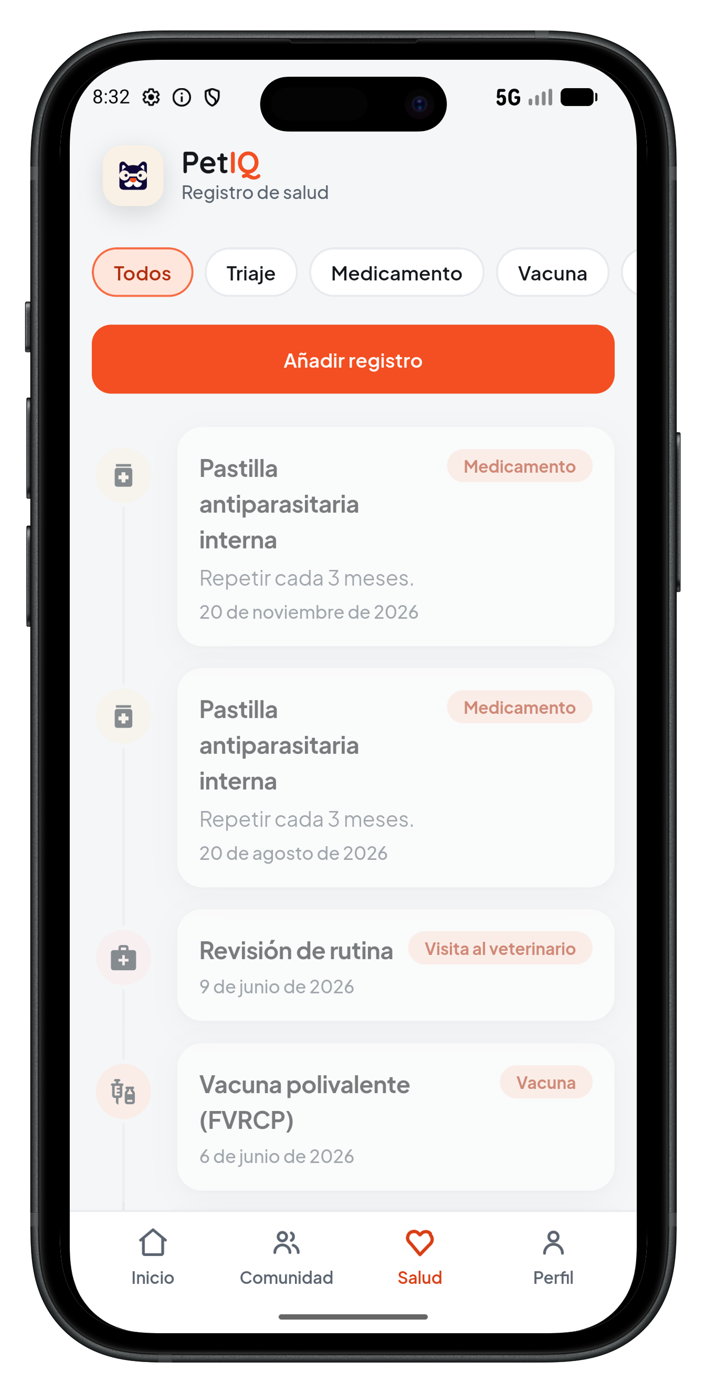 Registro de salud